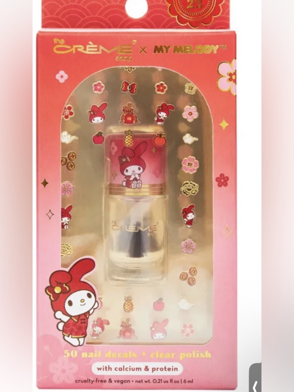 The crème shop x my melody Sanrio nail sticker polish set Lunar New Year